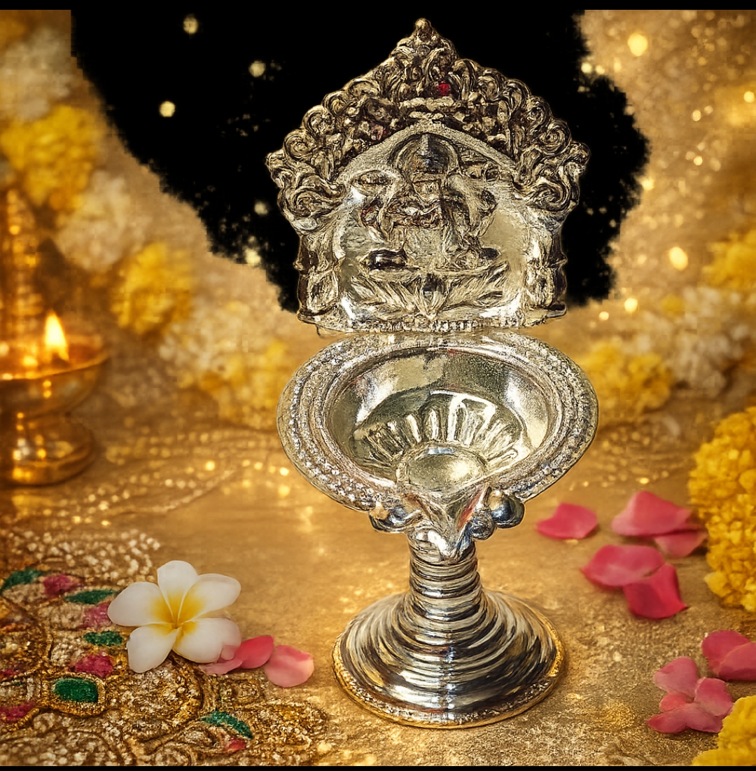 Elegant German Silver Lakshmi Diya