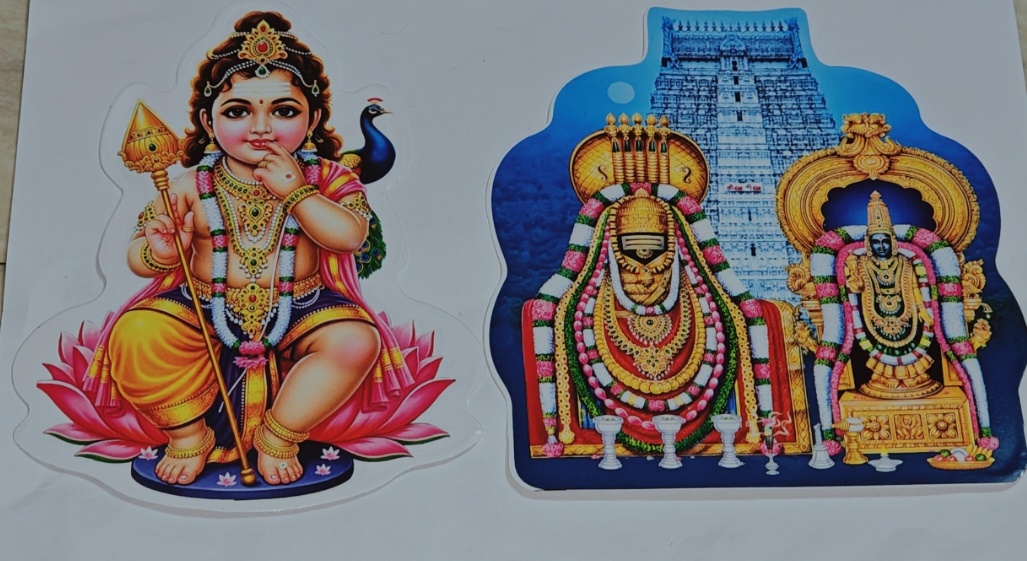 Lord Murugan &amp; Annamalaiyar Temple Devotional Decorative Sticker Set